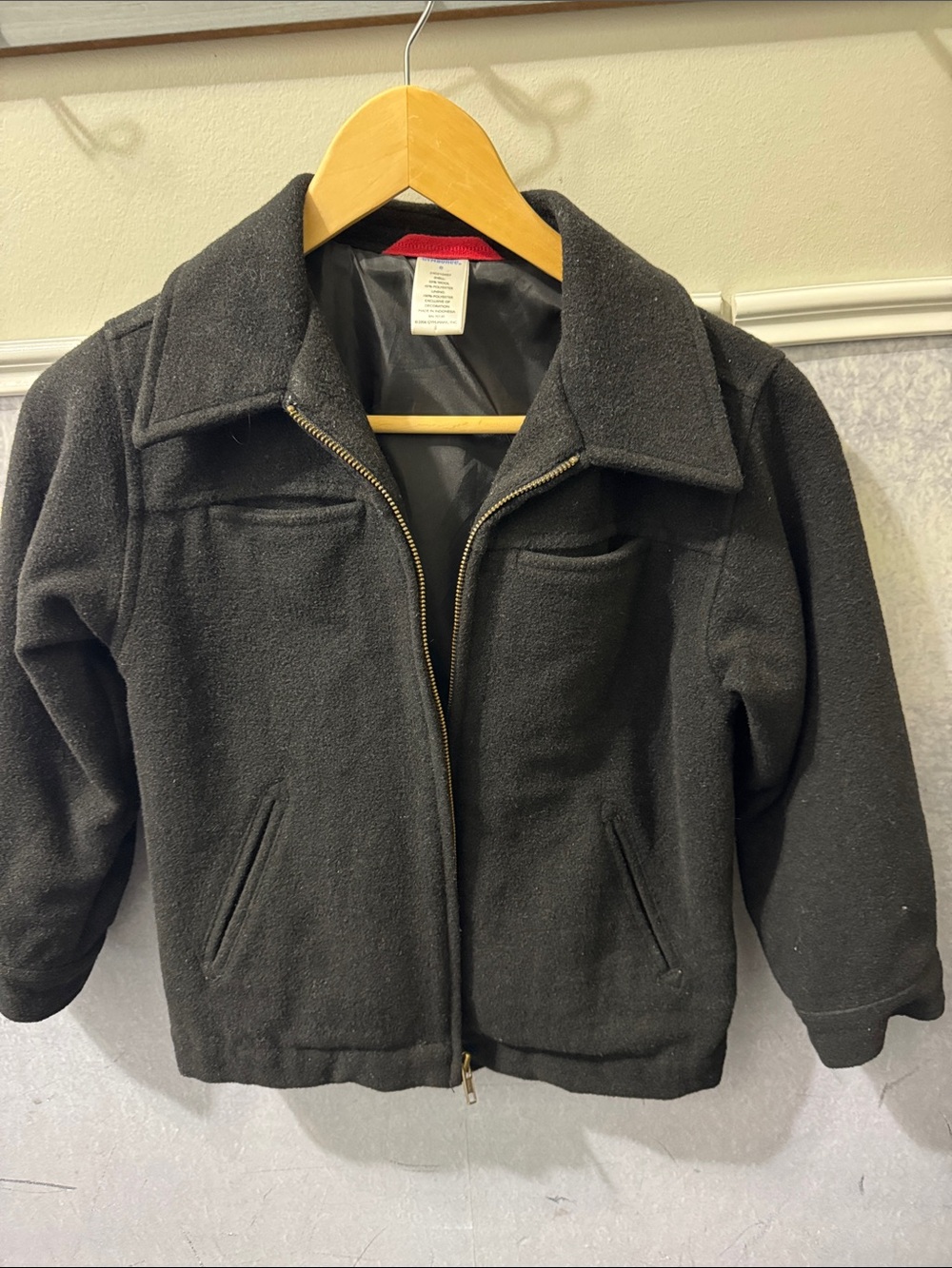 Gymboree Black Wool-Blend Pea Coat Jacket